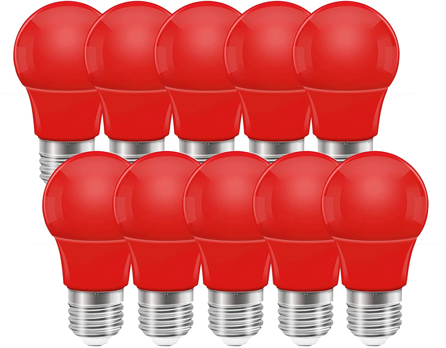 Huoqilin E27 Led 3W Replaces 25W Colorful Light Bulb, Colorful Golf Ball Light Bulb, Red Colored