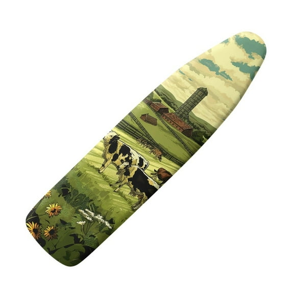 HELLHERO Farm Print Ironing Protector for Ironing Board Scorch Resistant Iron Board Cover with Cozy Nose Pocket Fits Standard 54" x 15" Inch Boards