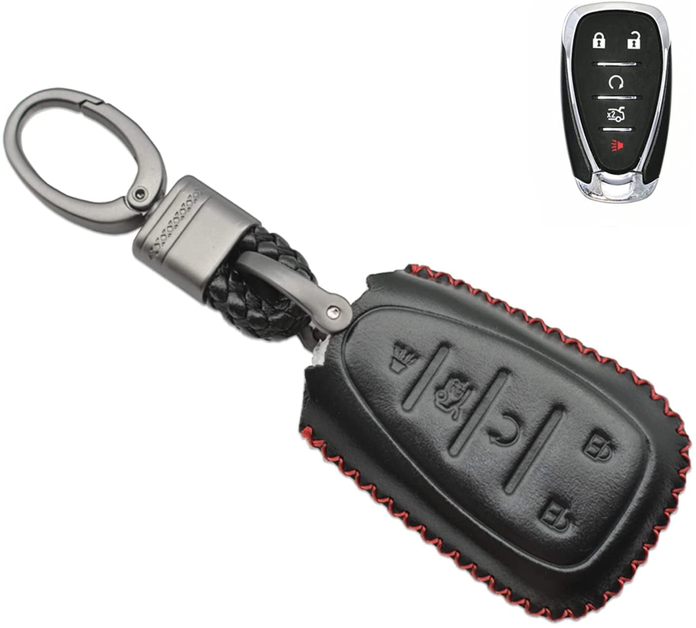 Red FOB Remote Key Cover Bag Shell Key Chain Fit For Chevrolet Cruze 