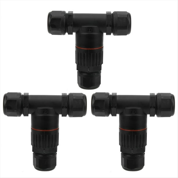 Conector Impermeable IP68 para Cable Eléctrico de 3 Vías en Forma de T, para Exteriores, Industrial, Conector Central Impermeable.