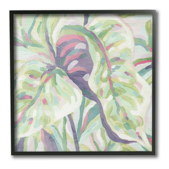 Stupell Industries Pastel Drooping Leaves Botanical & Floral Painting Black Framed Art Print Wall Art, 12 x 12