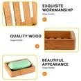 thumbnail image 2 of 1pc Bamboo Woodenb Soap Holder Durable Soap Container Soap Dish (Wood Color), 2 of 6