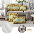 thumbnail image 6 of Yellow Spring Sunflowers Outdoor Waterproof Pillow Covers, Light Green Striped Country Decorative Rectangle Throw Pillowcase Sofa Cushion Sham for Patio/Couch/Chair, 20"x12" 2 Pack, 6 of 8