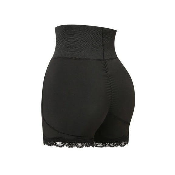 BLTIBY Thigh Shapers for Women Tummy Control High Waisted Butt-lifting Underwear Seamless Solid Color Shaper Slimming Shorts Black L