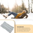 thumbnail image 1 of Bandeau d'Hiver pour Femmes Élastique Protège-Tête Chaud Épais Accessoire de Mode Cache-Oreilles pour Dames Style Simple Accessoires pour Cheveux pour Femmes Blanc Gris, 1 of 8