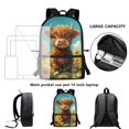 thumbnail image 6 of Uourmeti Highland Cow Pattern Lightweight Backpack for Daily Use Travel, Durable Fabric Fine Craftsmanship School Backpack Large Capacity Student Bookbag, 6 of 6