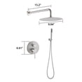 thumbnail image 6 of CoSoTower Brushed Nickel Wall Mounted Shower Trim Kit With 10" Roud Rain Shower Head And Handheld Shower Head Set, 6 of 6