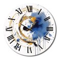thumbnail image 2 of Designart "Abstract Circle Texture in Dark Blue & Gold V III" Modern Geometric Oversized Wall Clock, 2 of 6