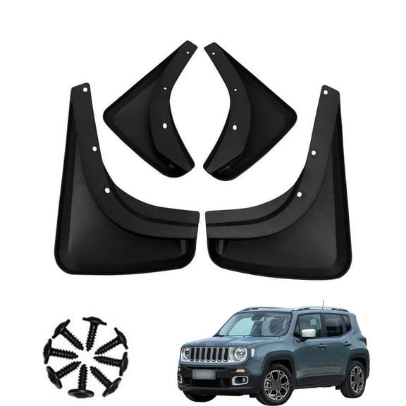 Mud Guards Fit For Jeep Renegade 2015-2021, Mud Flaps Splash Guards, Front And Rear 4 Pieces Car Mudguards Wheel & Tire Flaps, Car Fenders-Black
