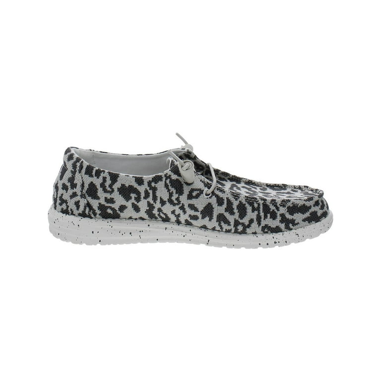 Hey Dude Women's Woven Cheetah Print Comfort Slip-On Sneakers