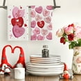 thumbnail image 5 of Sm:)e Valentine's Day Kitchen Dish Towels, 18x26 Inch, Set of 2, Be Mine I Love U XOXO Hearts, 5 of 6