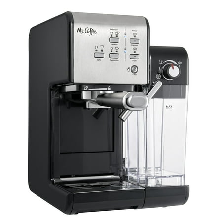 Mr. Coffee - Espresso Machine with 19 bars of pressure and Milk Frother - Stainless Steel
