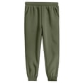 thumbnail image 2 of HaCpiu Men's Loose Fit Jogger Pants, Solid Elastic Waist Sweatpants with Pockets, Casual Soft Fleece Track Cuff Gym Trousers, Army Green L, 2 of 8