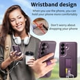 thumbnail image 5 of Dteck Magnetic Detachable Wallet Case for Samsung Galaxy S25 Ultra,Luxury Leather Card Slots Wallet Case Compatible with MagSafe Stand Wristband Design Cover for Samsung Galaxy S25 Ultra,Purple, 5 of 7