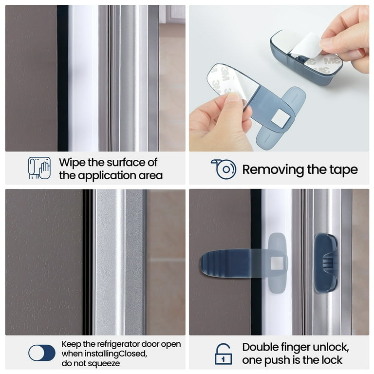 Refrigerators Lock, Child Proof Adhesive Fridge Freezer Lock for