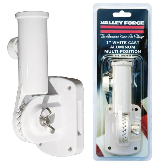 Soporte para mástil Valley Forge de aluminio multiposición de 1 pulgada, color blanco