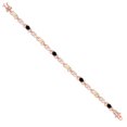 thumbnail image 3 of 18K Rose Gold Plated Silver White Ethiopian Opal and Black Onyx and Lab Grown Diamond Bracelet for Women | 2.89 Cttw | Gemstone October Birthstone | Oval Cabochon 6X4MM | Length 7.25 inches, 3 of 6