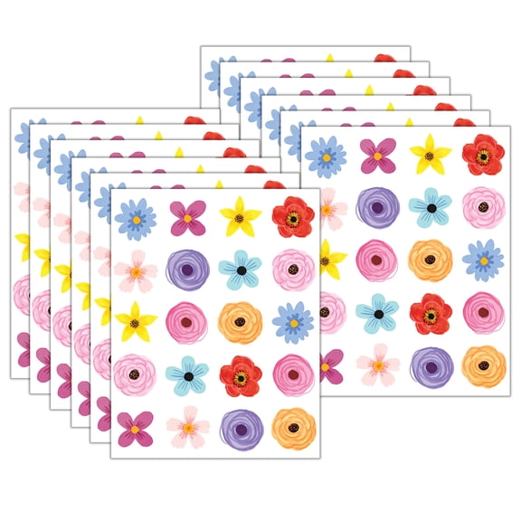 Teacher Created Resources Wildflowers Stickers, 120 Per Pack, 12 Packs