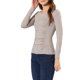 thumbnail image 4 of INSPIRAR CHIC Blusas de Manga Larga Ajustadas y Arrugadas para Mujer en Color Gris, 4 of 7