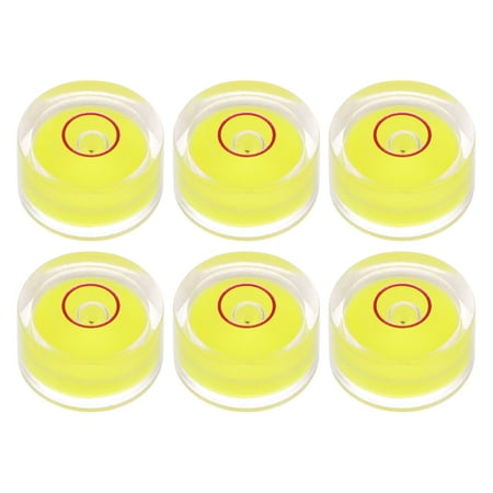 

Uxcell 6 Packs Round Bubble Level 15x8mm Mini Circular Bullseye Spirit Levels for Camera Tripod Telescope Yellow