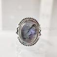 thumbnail image 2 of Natural Labradorite Ring, Woman's Blue Fire Labradorite Ring, Birthstone, Bohemian Band, 925 Sterling Silver, Womens Ring, Christmas, Thanksgiving, Handmade, Statement Jewelry, Natural Gemstone Ring, 2 of 7