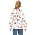 thumbnail image 4 of Kids' Hooded Pullover Sweatshirt Casual Tops Long Sleeve Print Hoodies Pocket Red Fiery Awesome Patterns, 4 of 9