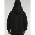 thumbnail image 3 of EMMIOL Men's Y2K Street Double Hat Oversized Hoodie Black Full Face Mask Zip Hoodie with Embroidery, 3 of 8