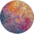 thumbnail image 1 of homeroots home decor 385383 8’ Round Abstract Brights Sunburst Area Rug, 1 of 1
