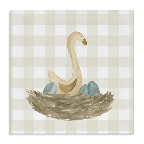 Stupell Industries Farmhouse Duck & Eggs Nest Canvas Art, 17 x 17, by Lucille Price