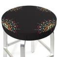 thumbnail image 3 of Lsque Colorful Mandala Pattern Round Bar chair cushion covers Velvet Fabric Premium Comfort Protects from Scratches and Stains for 14-17 Inch Chair-13 inch, 3 of 7