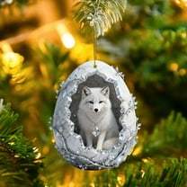 Taicans Christmas Tree Ornaments - forest Animal Panda with Crystal & Wood,Featuring Fox,Penguin,Hamster & Otter,Holiday Hanging Decor for Xmas Tree,Party Decoration