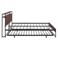 thumbnail image 6 of Queen Size Metal Platform Bed Frame with Trundle, USB Ports and Slat Support ,No Box Spring Needed Black, 6 of 9