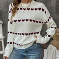 thumbnail image 6 of Fengactive Cute Heart Graphic Sweater for Women Knitted Top Casual Crewneck Long Sleeve Sweaters Pullover, 6 of 9