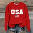 thumbnail image 6 of Charmgo Clearance Womens Sweatshirt, Women's Autumn Round Neck American Flag USA Print Shirt Loose Casual Hooded Sweatshirt Graphic Hoodies, USA Sweatshirt for Women Red L, 6 of 6