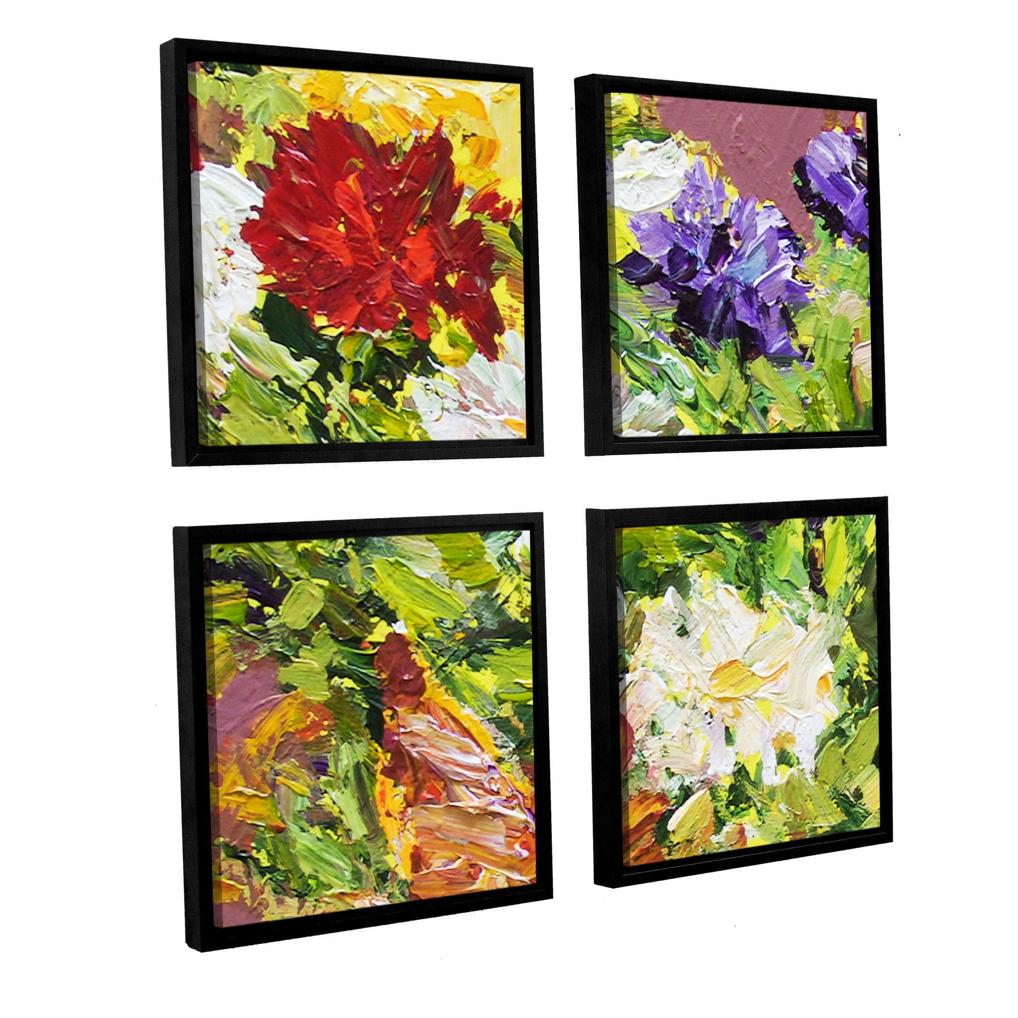 ArtWall Allan Friedlander "Giving Love 2" 4-Piece Floater-framed Canvas Square Set