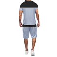 thumbnail image 4 of JLFKNG Fashion Men's 2Pcs Outfits Patchwork Color Short Sleeve T Shirts And Shorts With Elastic Waist Drawstring Breathable Casual Loose Fit Suitable For Vacation, 4 of 9