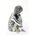 thumbnail image 4 of Feng Shui 6.5" Silver Electroplated Resting Meditating Buddha Figurine Peace Statues, 4 of 4