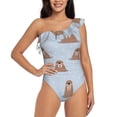 thumbnail image 4 of Daiia Playful Walrus Wonders Women's One Piece Swimsuits Personalized One Shoulder Swimwear Asymmetric Ruffle Bathing Suits-Large, 4 of 8