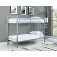 thumbnail image 2 of Benzara BM182643 Contemporary Metal Twin Over Twin Bunk Bed with Ladder, Silver, 2 of 2