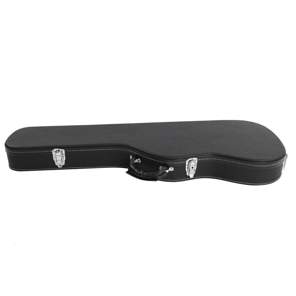 Electric Guitar Hard Case Microgroove Flat Surface Straight Flange, Black