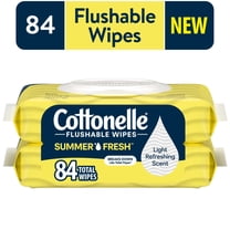 Cottonelle Summer Fresh Scented Flushable Wipes, 2 Flip-Top Packs