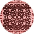 thumbnail image 1 of Ahgly Company Indoor Round Oriental Red Traditional Area Rugs, 3' Round, 1 of 4