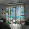 thumbnail image 3 of Sunlight Beach Blackout Curtains, Room Darkening Grommet Curtains, White Window View, 52"x84", 2 Panel, 3 of 6