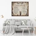 thumbnail image 3 of HFDF The Ten Commandments Wall Art 10 Commandments Christian Bible Verse Religion Scripture Pictures Wall Decor Canvas Painting Prints Artwork for Church Living Room Bedroom Office 24x16inch Framed, 3 of 6