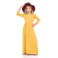 thumbnail image 3 of Honey Vanilla Girls' Fit and Flare Maxi Dress Mustard X-Large 11-12 Years, 3 of 4