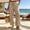 *Khaki, variant on ClodeEU Women's High Waist Striped Linen Blend Wide Leg Pants,Casual Loose Trousers with Pockets Blue,Women's Plus L