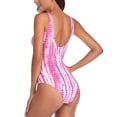 thumbnail image 3 of Traje De Baño Adelgazante De Una Pieza, Traje De Baño Ligero Para Mujer, Cordón Encantador Sin Espalda Para Surfear En Fiestas En La Playa Para Dama ANGGREK Raya rosa S, 3 of 7