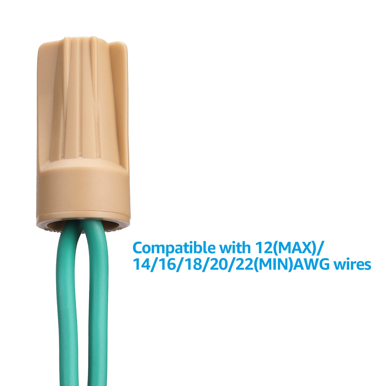 20 Pack Low Voltage Wire Connectors, 22AWG-12AWG, for Landscape Lights, Exterior Pathway Lighting, Electrical Twist Seal Elect Wire Nuts, 1.63*0.82"
