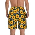 thumbnail image 3 of Kdxio Sunflowers Pattern Mens Casual Shorts - Drawstring Summer Beach Sports Shorts for Men, 3 of 9