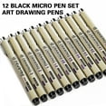 thumbnail image 3 of Zootealy Micro-Pen Fine liner Ink Marker, Fine, Black, 12 Pieces, 3 of 8